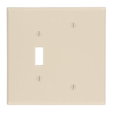 Imagem de Leviton 86106 2 aparelhos, 1 placa, combinação de dispositivo em branco, grande, Thermoset, caixa de montagem, marfim