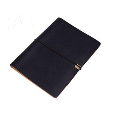 Imagem de Capa de livro de couro pu caderno A5 planejador organizador caderno diário de viagem diário 6 argolas papelaria, f, 2 peças