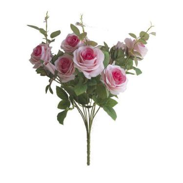 Imagem de Flores Artificiais Buquê De Rosas Diana Pink  Linha Permanente Formosi