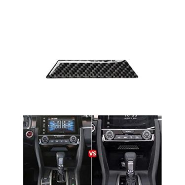 Imagem de JEZOE Cobertura de fibra de carbono guarnição adesivos pretos acessórios decorativos interiores do carro, para Honda Civic 10ª geração 2016 2017 2018 2019