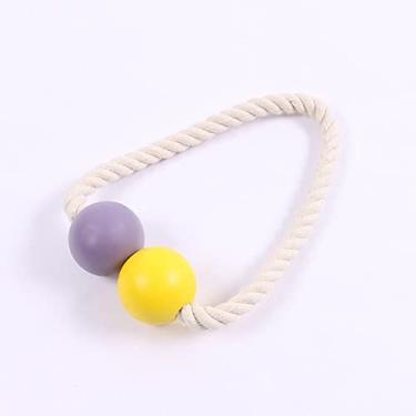 Imagem de 1 peça Filamento de Poliéster Cor Magnético Portátil Suporte de Amarração Ganchos Bola Fivela Clipe Cortina Suprimentos Decoração de Casa, Amarelo Roxo