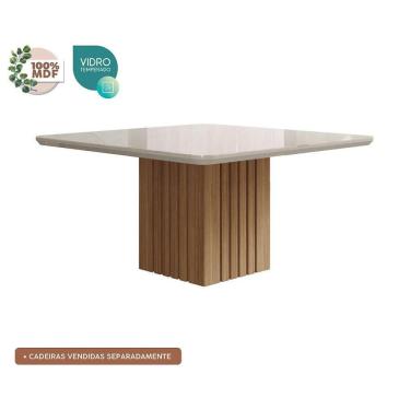 Imagem de Mesa Para Sala De Jantar Ana 1,30X1,30 Nature/Off White