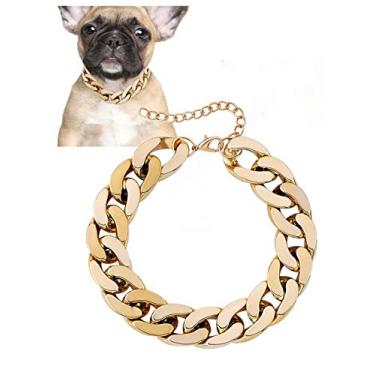 Imagem de Posh Petz Gold Link Chain Necklace for Dogs - 27 cm - Tiny Bling for Small Dog or Puppy - Lightweight Braided Metal Look - Fits Chihuahua, Yorkie, Mini Breeds - Cute Pet Jewelry and Accessories