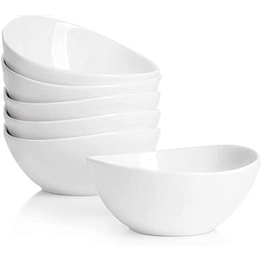 Imagem de Taeochiy 10 Ounce Small Bowls, Ceramic Dessert Bowls for Cereal, Soup, Ice Cream, Small Serving Bowls Set for Kitchen, Set of 6, White