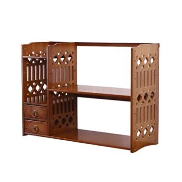 Imagem de KIZQYN Estante de fácil montagem moldura prateleira de armazenamento para organizador de estante de mesa estreito, material de escritório organizador de mesa estante (tamanho: 1)