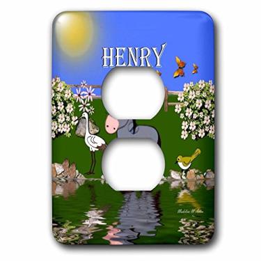 Imagem de 3dRose lsp_50091_15 cm Design decorativo de arte de burro e pássaro para crianças