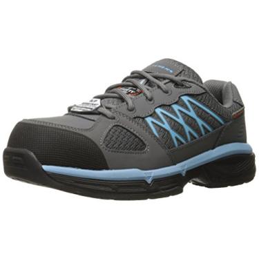 Imagem de Skechers for Work Conroe Kriel Sapato feminino antiderrapante, Gray/Blue, 6.5