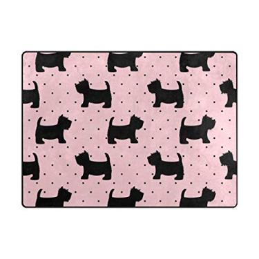 Imagem de My Little Nest Tapete de área cães fofos rosa bolinhas leve antiderrapante tapete macio 1,6 m x 1,8 m, esponja de memória interior exterior decoração tapete para sala de jantar quarto escritório cozinha