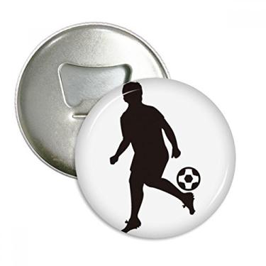 Imagem de Abridor de garrafas de futebol americano com contorno esportivo e ímã de geladeira emblema multifuncional