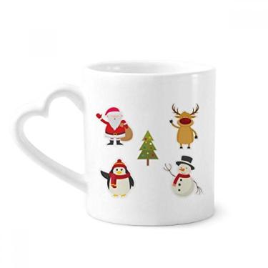 Imagem de Caneca com ilustração de festival de boneco de neve de Natal caneca de cerâmica copo de coração de vidro