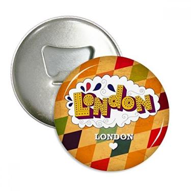 Imagem de Love London Britain UK Abridor de garrafas de treliça ímã de geladeira emblema multifuncional