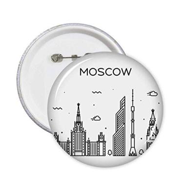 Imagem de Emblema de botão para decoração de acessórios com emblema, ponto de referência da cidade da Rússia, 5 peças