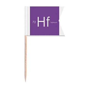 Imagem de Elementos Químicos Mesa de Período Metais de Transição Háfnio Hf Bandeiras de Palito de Dente, Marcação de Rotulagem para Bolo de Festa Prato de Queijo