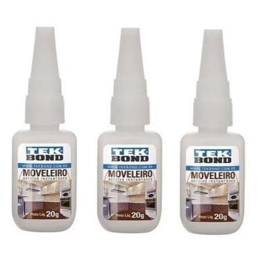 Imagem de 3 Un Cola Adesivo Instantânea Tek Bond Moveleira 793 20Gr