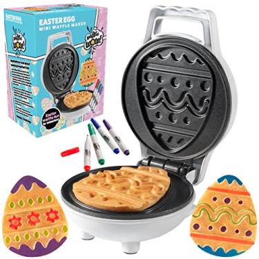 Imagem de Mini Waffler de ovos de Páscoa – Decore waffles com conjunto de 4 fabricantes de alimentos comestíveis incluídos com receitas – artes divertidas e artesanato e café da manhã legal de férias para crianças e família – Ótimo presente