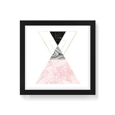 Imagem de Arte Maníacos Quadro Decorativo Geométrico Triângulos Pirâmide - 50x50cm (Moldura em laca preta)
