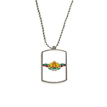 Imagem de DIYthinker Colar com pingente de corrente de aço inoxidável com emblema nacional da bandeira da Bulgária