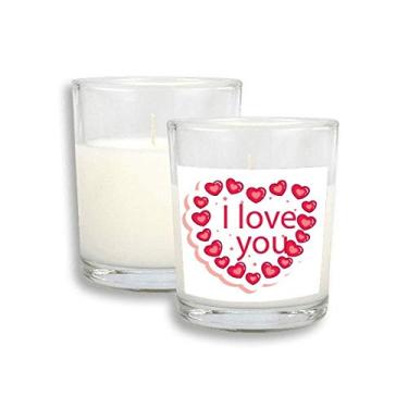 Imagem de Cera de incenso perfumada de vidro para dia dos namorados, coração rosa I Love You