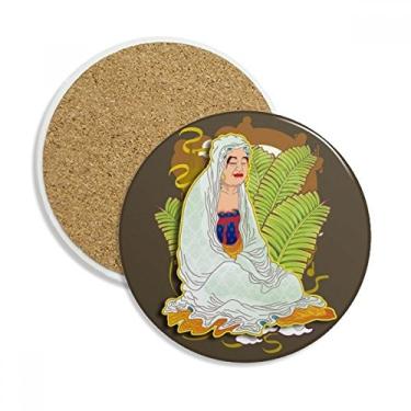 Imagem de Religião dezoito arhats ilustração padrão porta-copos caneca proteção mesa pedra absorvente