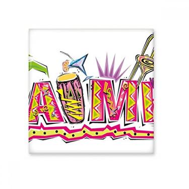 Imagem de Azulejo de cerâmica com slogan de mambo rosa da cultura do México Decalque brilhante Pedra adornada de tijolo vitrificado