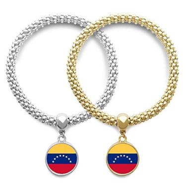 Imagem de DIYthinker Venezuela Bandeira Nacional América do Sul Campo Amante Casal Pingente Joia Corrente