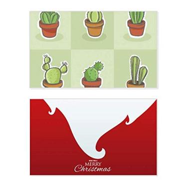 Imagem de Suculentas Cacto em vaso com ilustração de plantas, feriado, feriado, Feliz Natal, Cartão de parabéns Mensagem de Natal