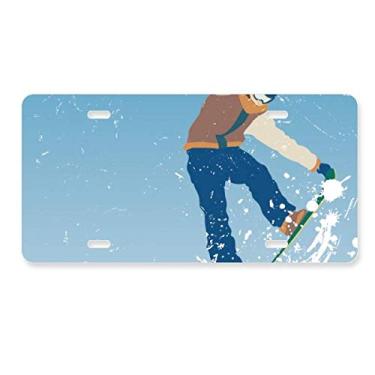 Imagem de DIYthinker Etiqueta de aço inoxidável para decoração de placa de carro para esportes de inverno