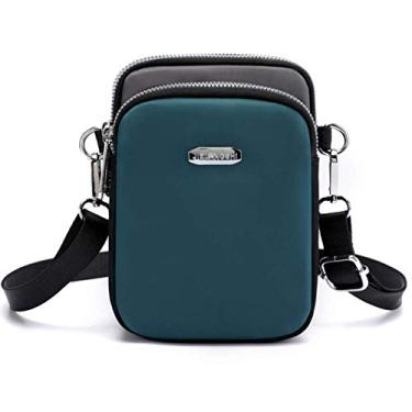 Imagem de Pequena bolsa transversal para mulheres, carteira de nylon moderna para celular, bolsa de ombro estilo mensageiro, Verde, 4.7"(L) x 6.7"(H) x 2.4"(W)