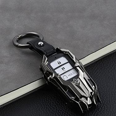 Imagem de TPHJRM Capa da chave do carro em liga de zinco, capa da chave, adequada para Honda Civic CR-V HR-V Accord Jade Crider Odyssey 2015 2016 2017 2018