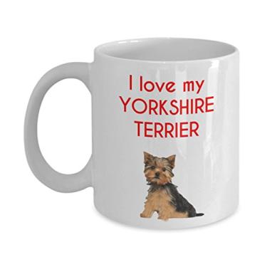Imagem de Caneca Yorkshire Terrier – Caneca de café de cacau quente divertido – ideia de de Natal