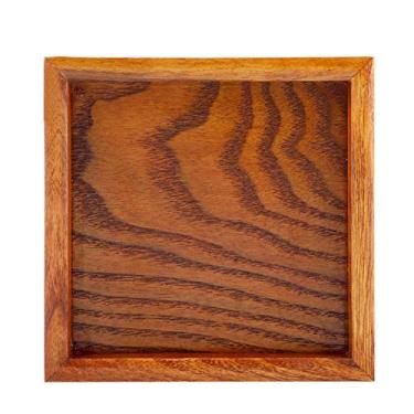 Imagem de Bandeja de chá, bandeja quadrada de madeira para servir chá para casa café ou restaurante 2020 cm