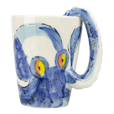 Imagem de Homee Caneca de café criativa feita à mão xícaras de leite de cerâmica estilo oceano (polvo)