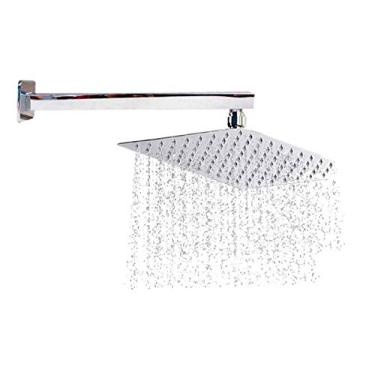 Imagem de Kit Ducha Inox Chuveiro 25x25 Cm + Cano 35 Cm Quadrada