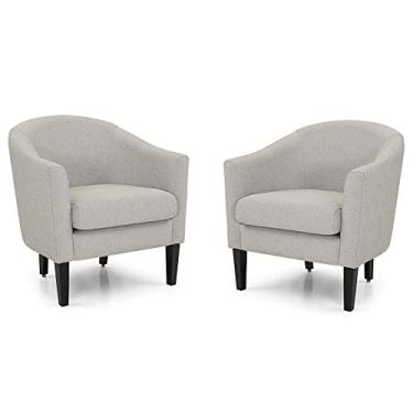 Imagem de Kit Poltronas Decorativas 2 Peças Herval Liz, Linho Gelo