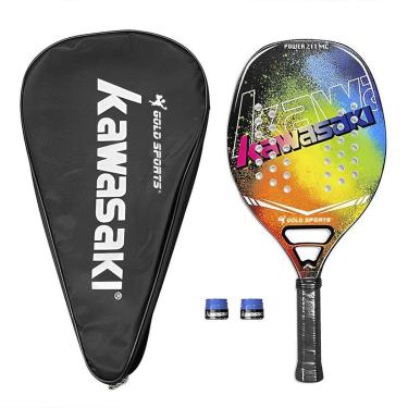 Imagem de Raquete Beach Tennis Gold Sports Power 211MC Kawasaki Carbon - 2 Overgrip e Capa-Unissex