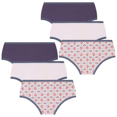 Imagem de Kit 6 Calcinhas Infantil Lobinha Estampada Basica Macias Lupo