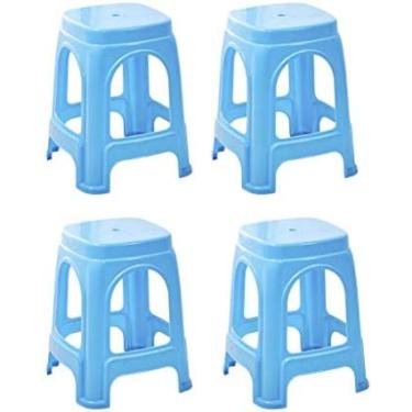 Imagem de Escabelo Para Os Pés Banco De Hospital, Banco De Cama Acompanhante Banco De Plástico Empilhável Banco De Jardim Banco De Jardim Cadeira De Jantar Banco De Adultos Banco De Degrau De Berçário,Azul,