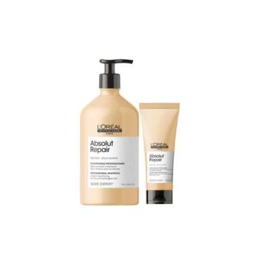 Imagem de Kit Loréal Absolut Repair Shampoo 750ml + Condicionador 200ml - L'oréa