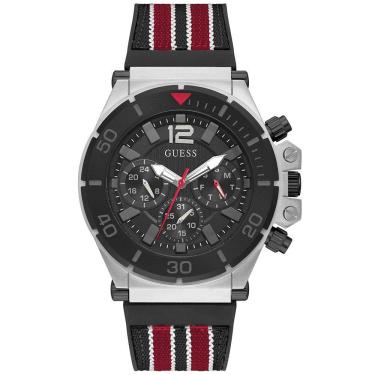 Imagem de Relógio GUESS masculino preto vermelho borracha GW0415G1