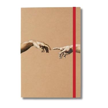 Imagem de Caderneta kraft Sketchbook - A Criação de Adão de Michelangelo com marcador de página