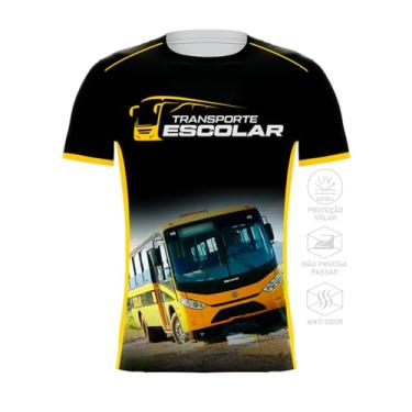 Imagem de Camisa Camiseta Transporte Escolar Manga Curta (4 ANOS, Amarelo)