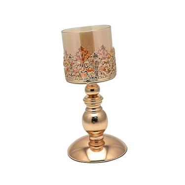 Imagem de MAGICLULU castiçal de casamento de ouro velas românticas gaiola de vela perfumado velas de pilar castiçais castiçal de jantar à luz de velas castiçal criativo Vidro enfeites
