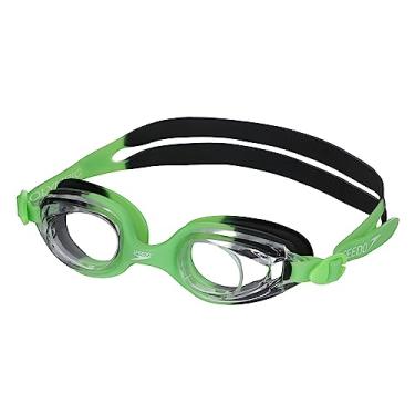 Imagem de Óculos de Natação Infantil, Speedo, Junior Olympic, SoftFrame Antifog e Proteção UV, Vedação P - Preto/Verde Claro