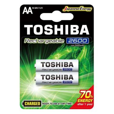 Imagem de Pilha Recarregável Aa 2600mah Toshiba 2 Unidades