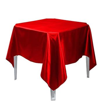 Imagem de Toalha De Mesa Quadrada 1,50x1,50 Cetim Vermelho 4 lugares