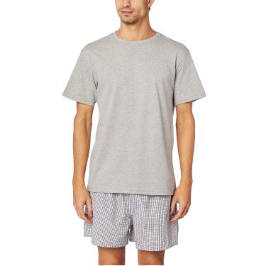 Imagem de Duomo Pijama Conjunto de Camiseta e Shorts, Masculino, Cinza (Mescla), P