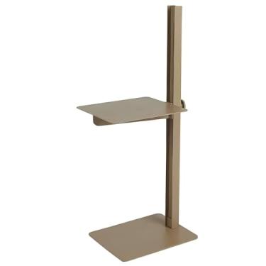 Imagem de Mesa De Borda De Metal Com Tampo De Elevação, Mesa Final Que Economiza Espaço, Mesa Lateral Fácil De Montar Para Cabeceira De Sofá De Escritório (Color : Brown)