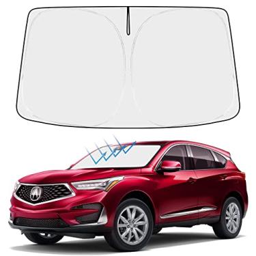 Imagem de Proadsy Protetor solar para para-brisa atualizado 2025 Ajuste personalizado Acura RDX 2019-2024 2025 4 camadas protetor solar frontal dobrável blocos de viseira de sol raios UV mantêm o refrigerador