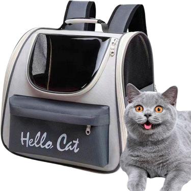 Imagem de Bolsa Mochila Transporte Gato Pet Animais Visao Panoramica 360 Passeio Viagem Caminhada Bolsos Ventilaçao Ar