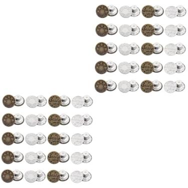 Imagem de Operitacx 80 Peças Botão Fechos De Pressão Acessório Jeans Sem Costurar Botões Jeans Botões Instantâneos Fivela De Cintura De Calças Botões Metálicos Substituir Acessórios Liga De Cobre